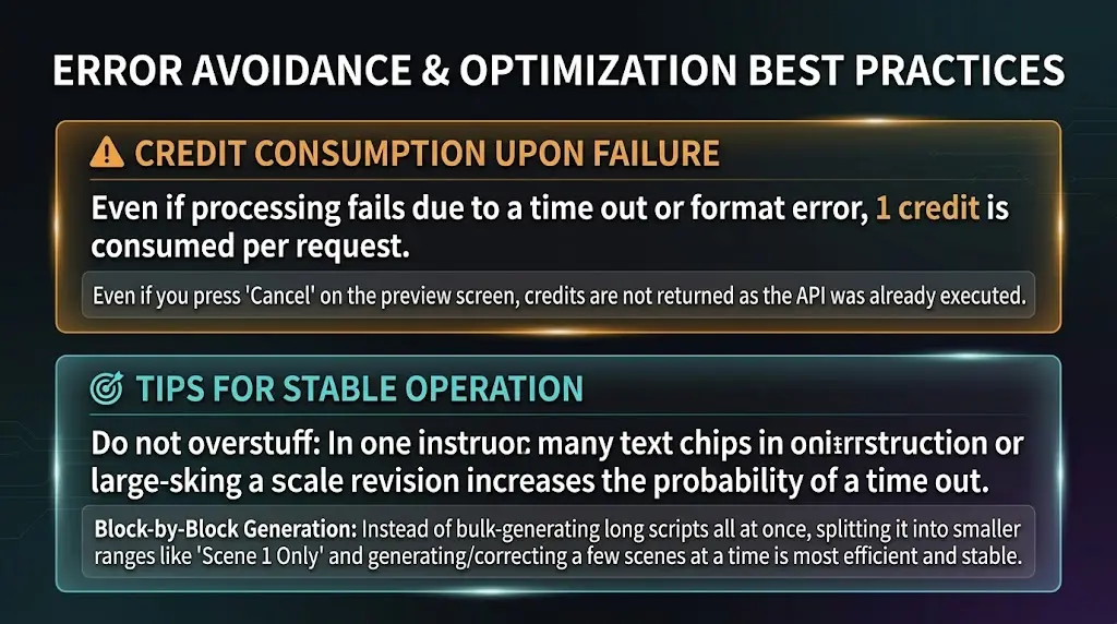Illustration for credit use on timeout or format errors