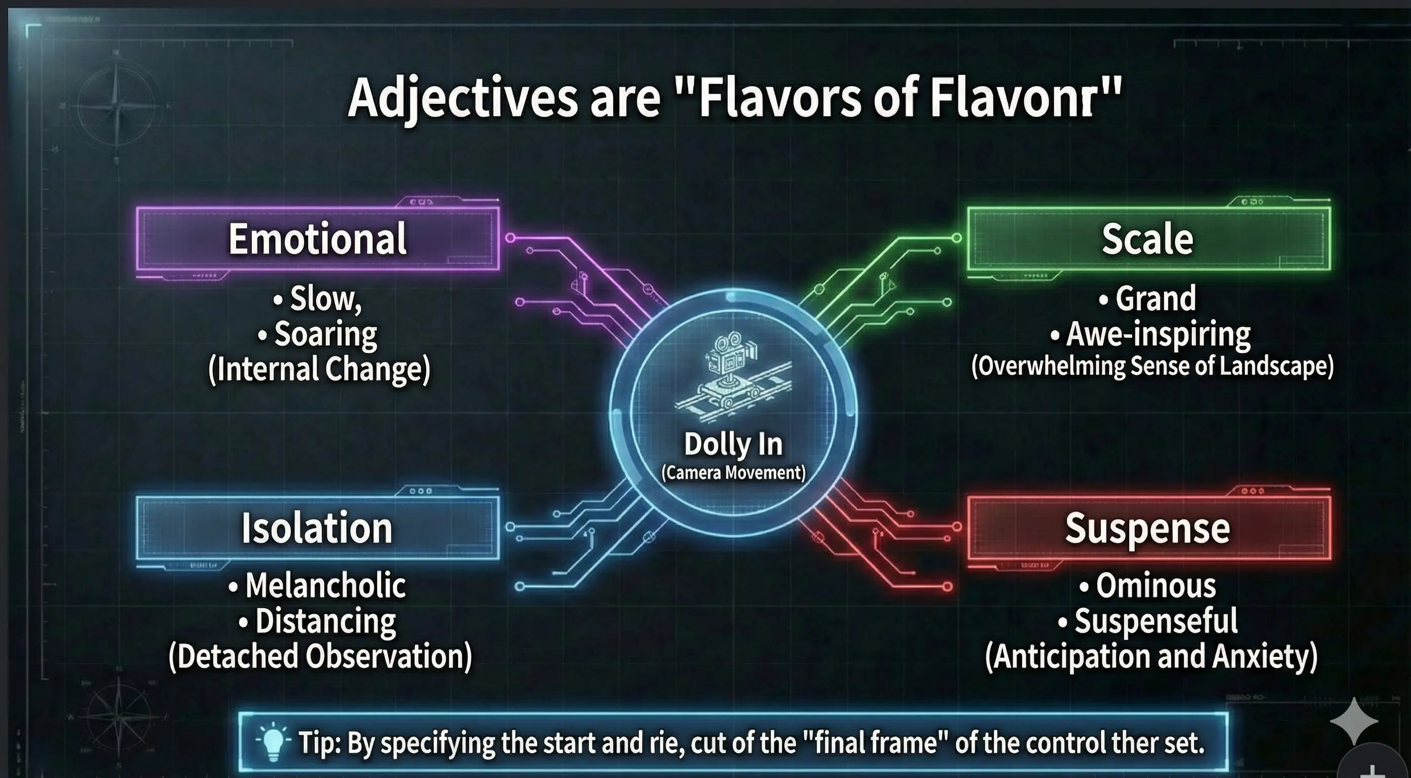 Camera Work Modifiers (Adjectives)