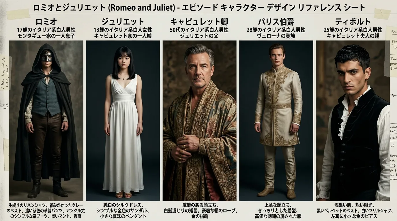 Example character sheet in live-action style