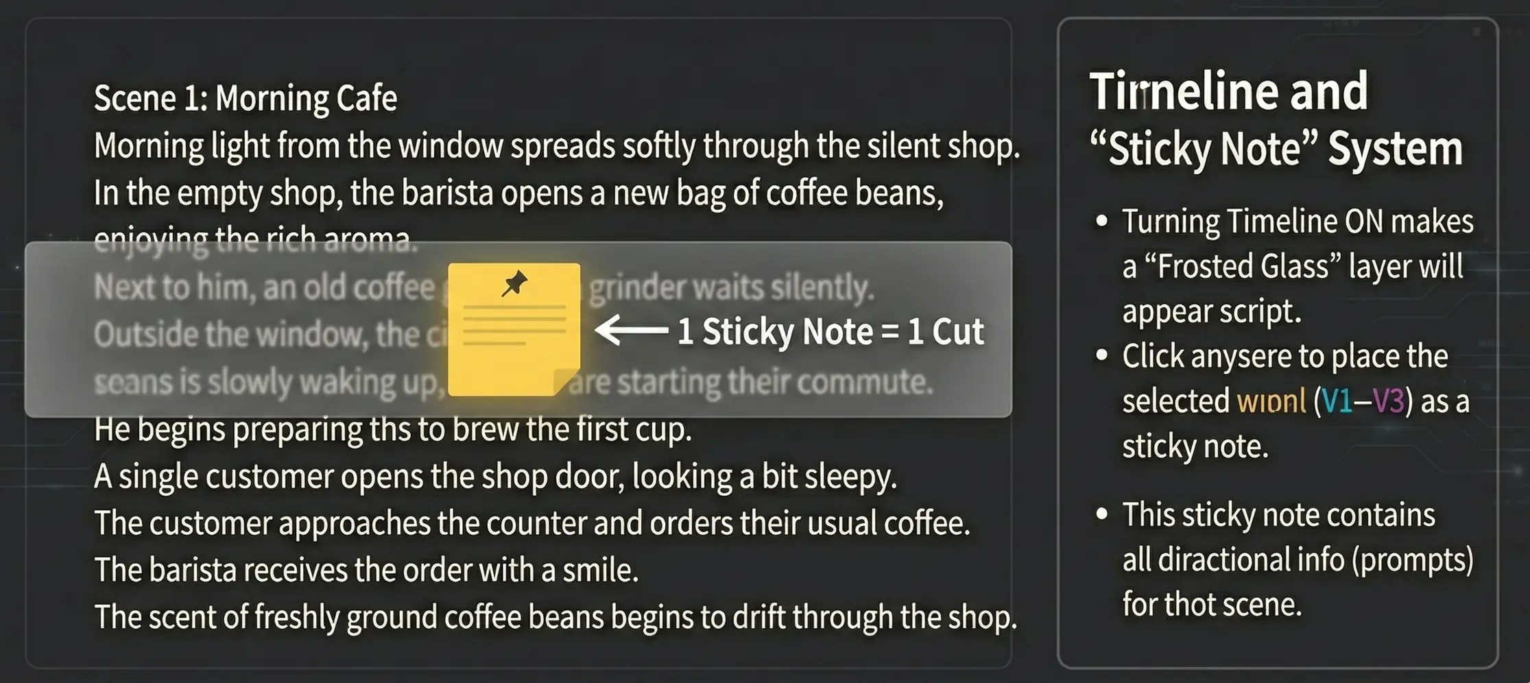 Timeline sticky notes